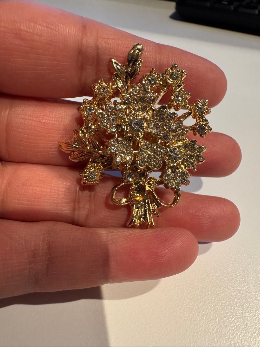 Crystal Bouquet Brooch - Women's Jewelry - Picture 3 of 8